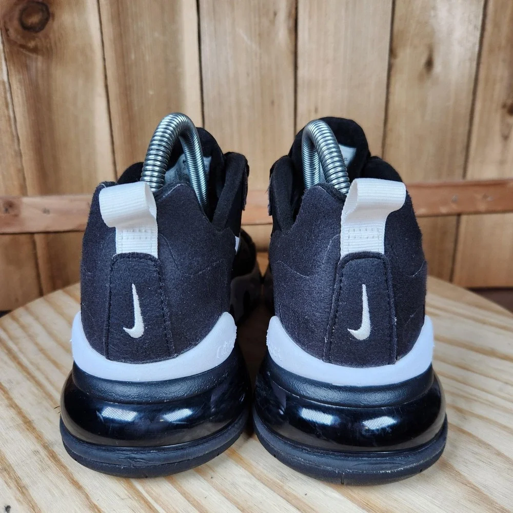 Nike Air‎ Max 270 React Shoes Womens 7.5 Black Mesh Running Sneakers AT6174-004